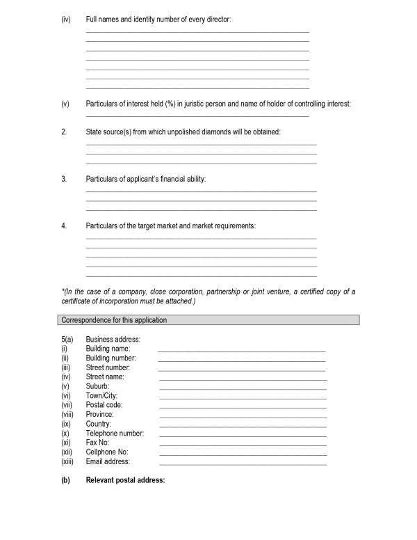 Licenses and Permits ; Application for Renewal of Diamond Trading House Licence, Download